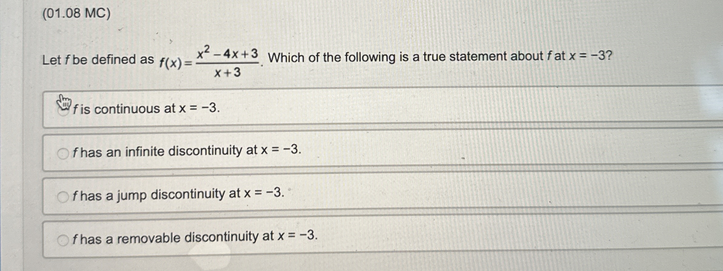 ( 0 1 . 0 8 MC ) Let f be defined as f ( x ) = x