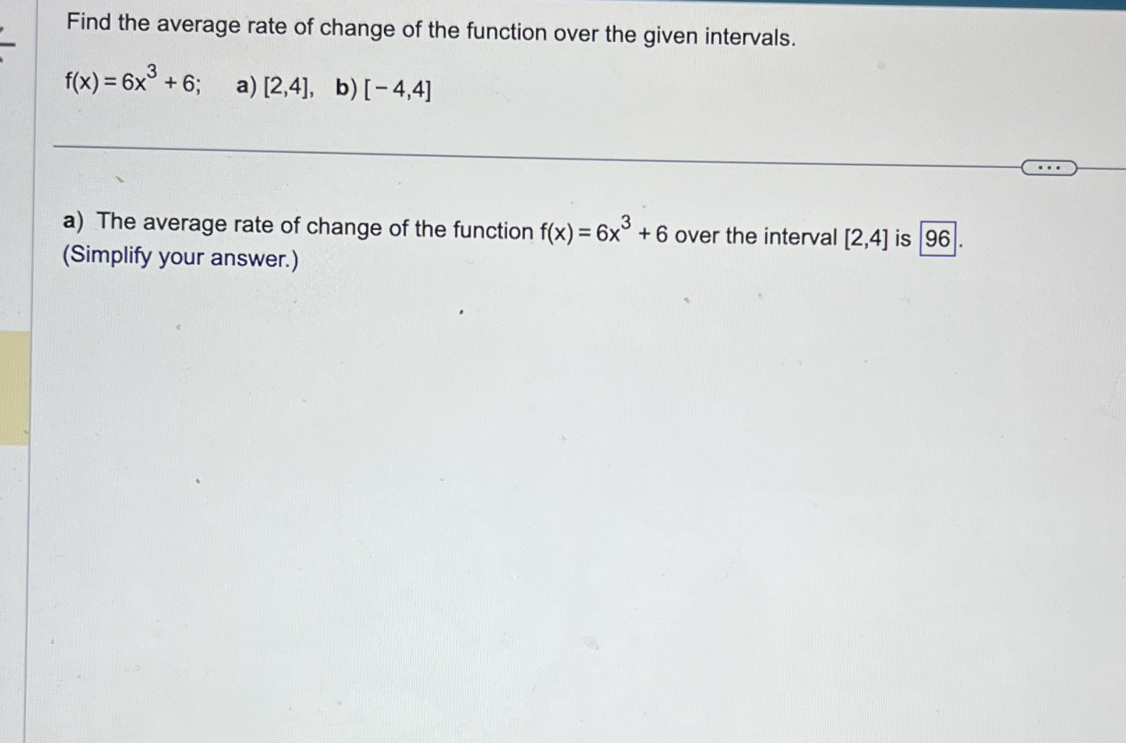 Find the average rate of change of the function