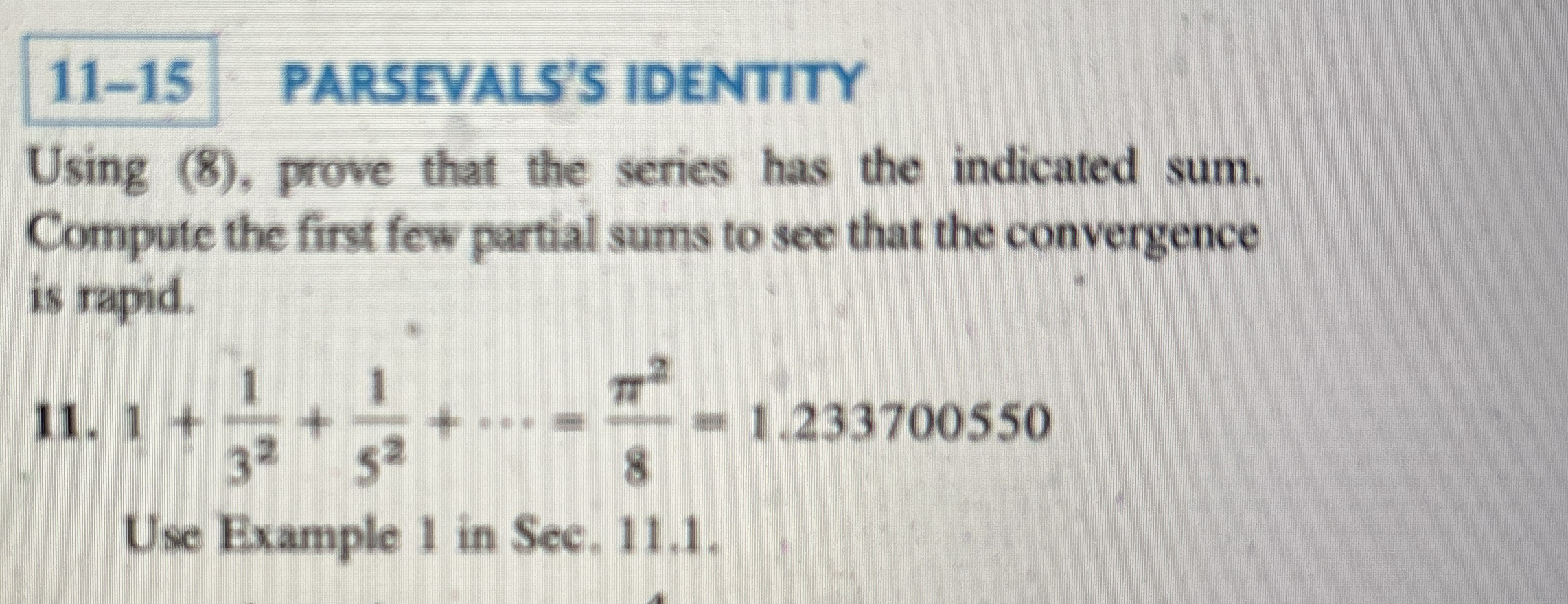 PARSEVALS'S IDENTITY Using ( 8 ) , prove that the