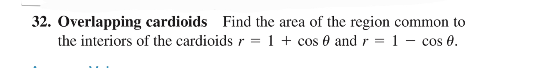 Overlapping cardioids Find the area of the region