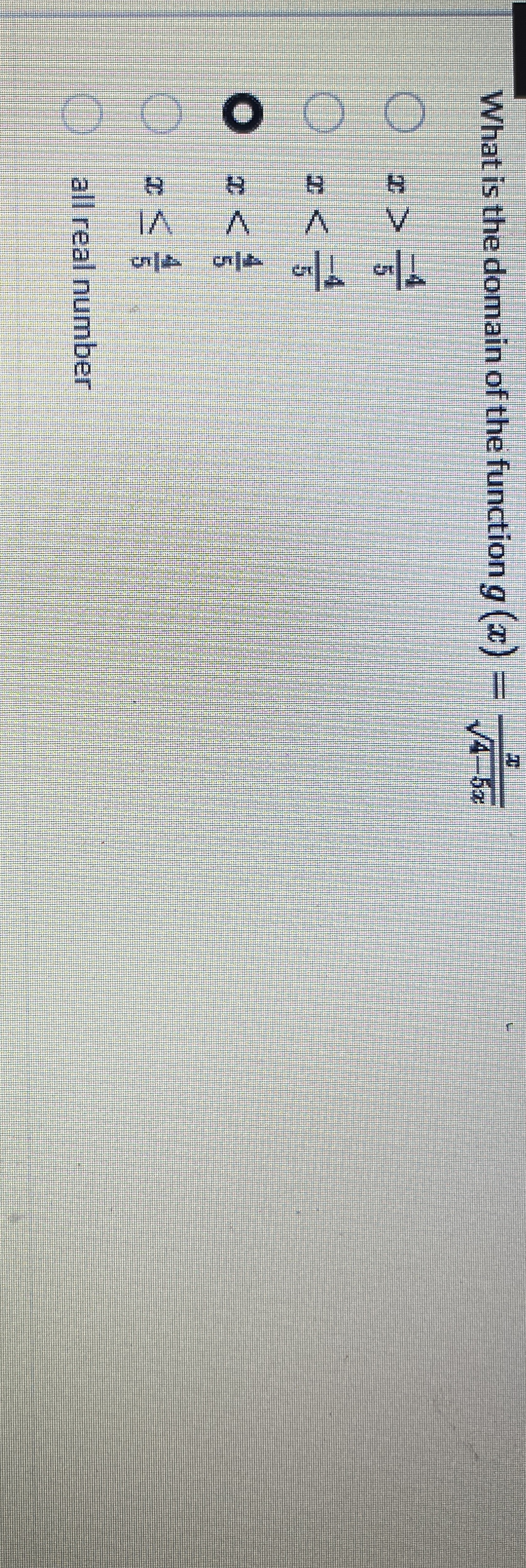 What is the domain of the function g ( x ) = x 4