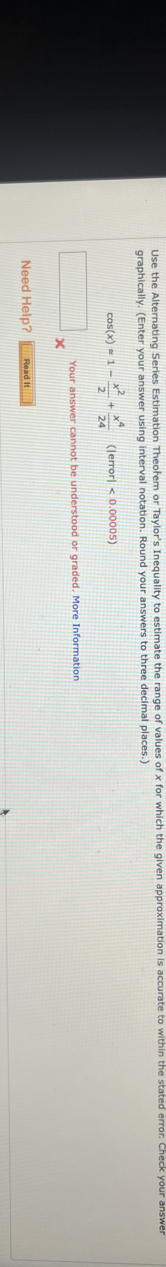 graphically. ( Enter your answer using interval