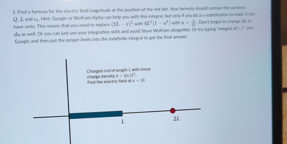 Find a formula for the electric field magnitude