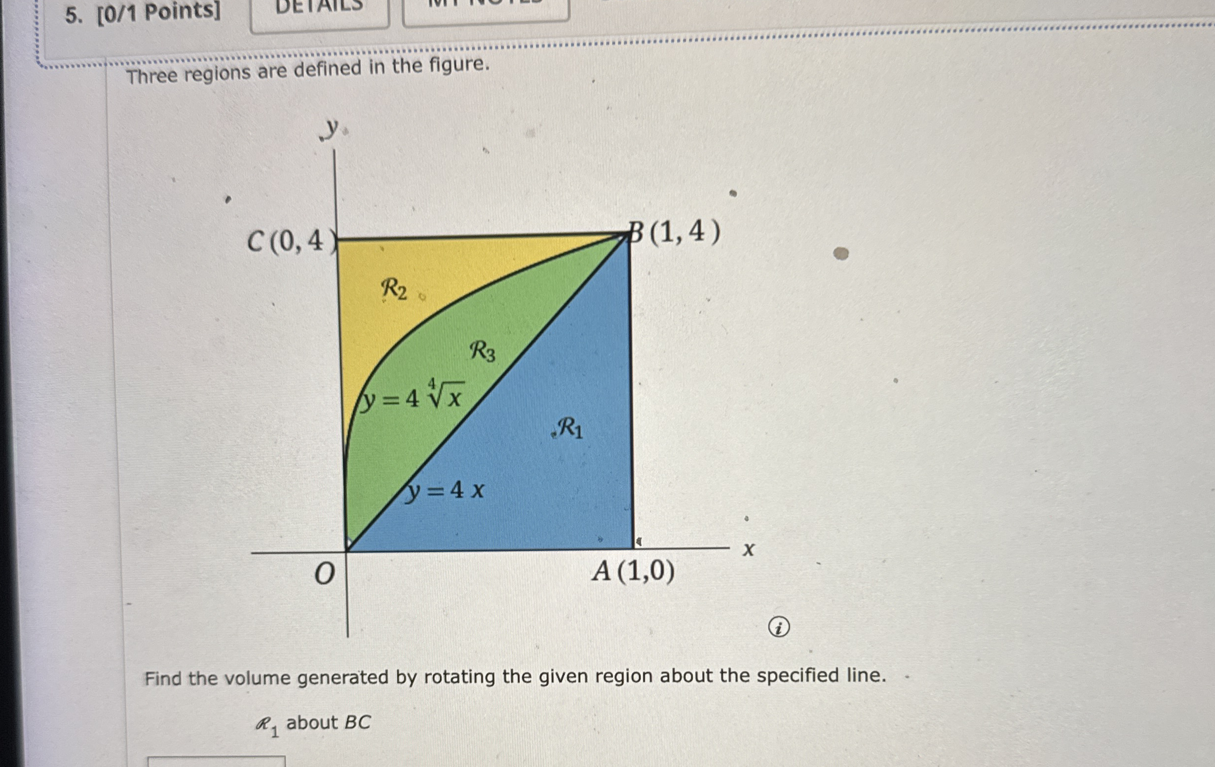 [ 0 / 1 Points ] DETAILS Three regions are