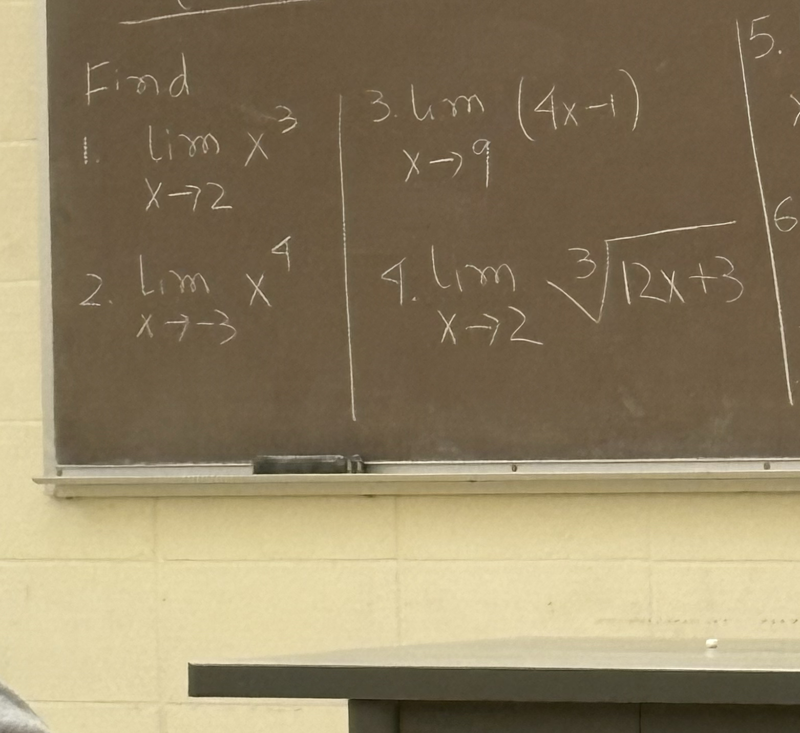 Find ( 1 ) lim x 2 x 3 | 3 lim x 9 ( 4 x - 1 ) |