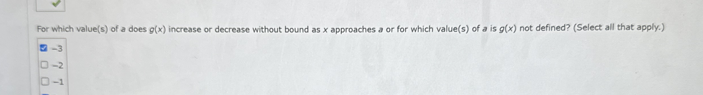 For which value ( s ) of a does g ( x ) increase
