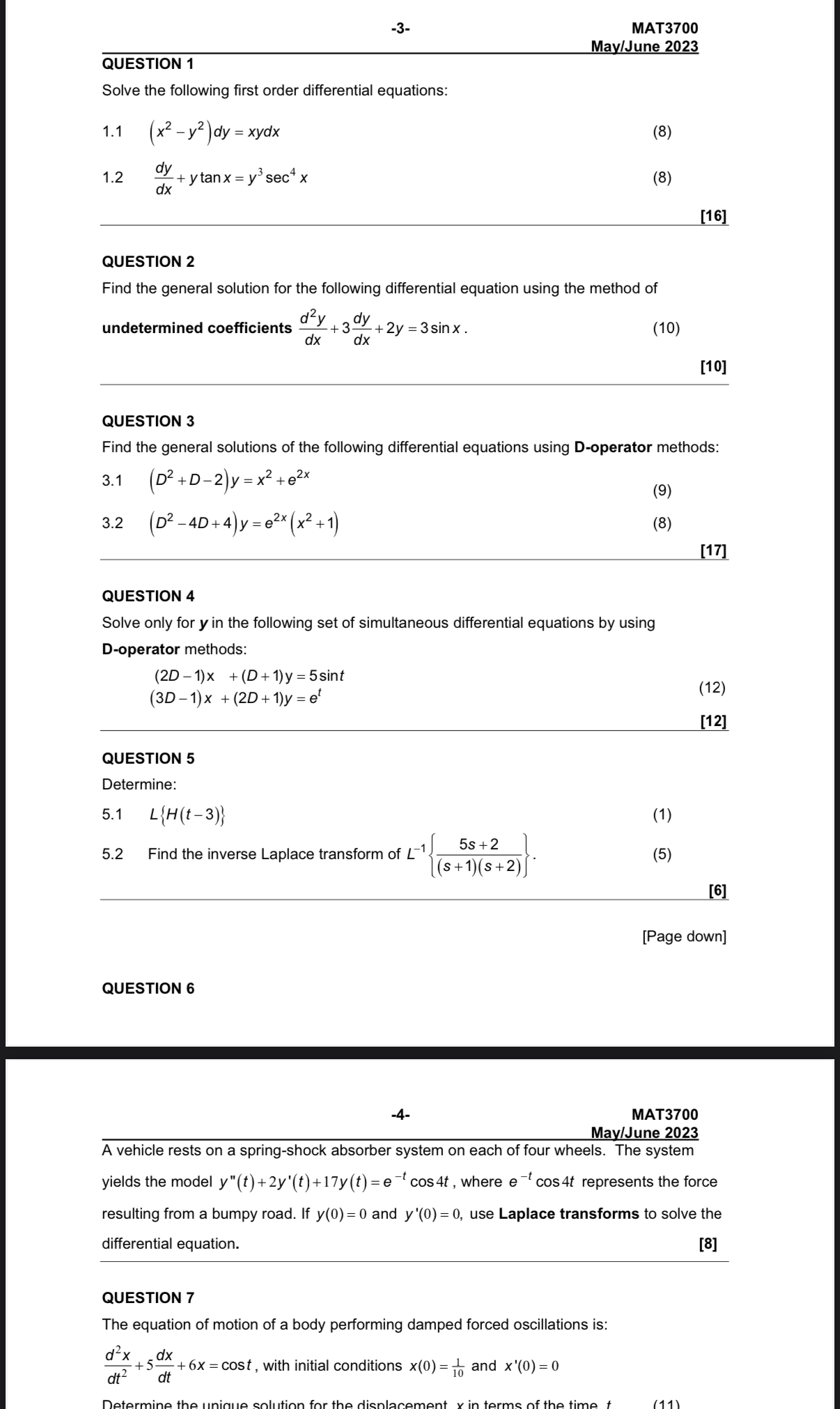 - 3 - MAT 3 7 0 0 May / June 2 0 2 3 QUESTION 1