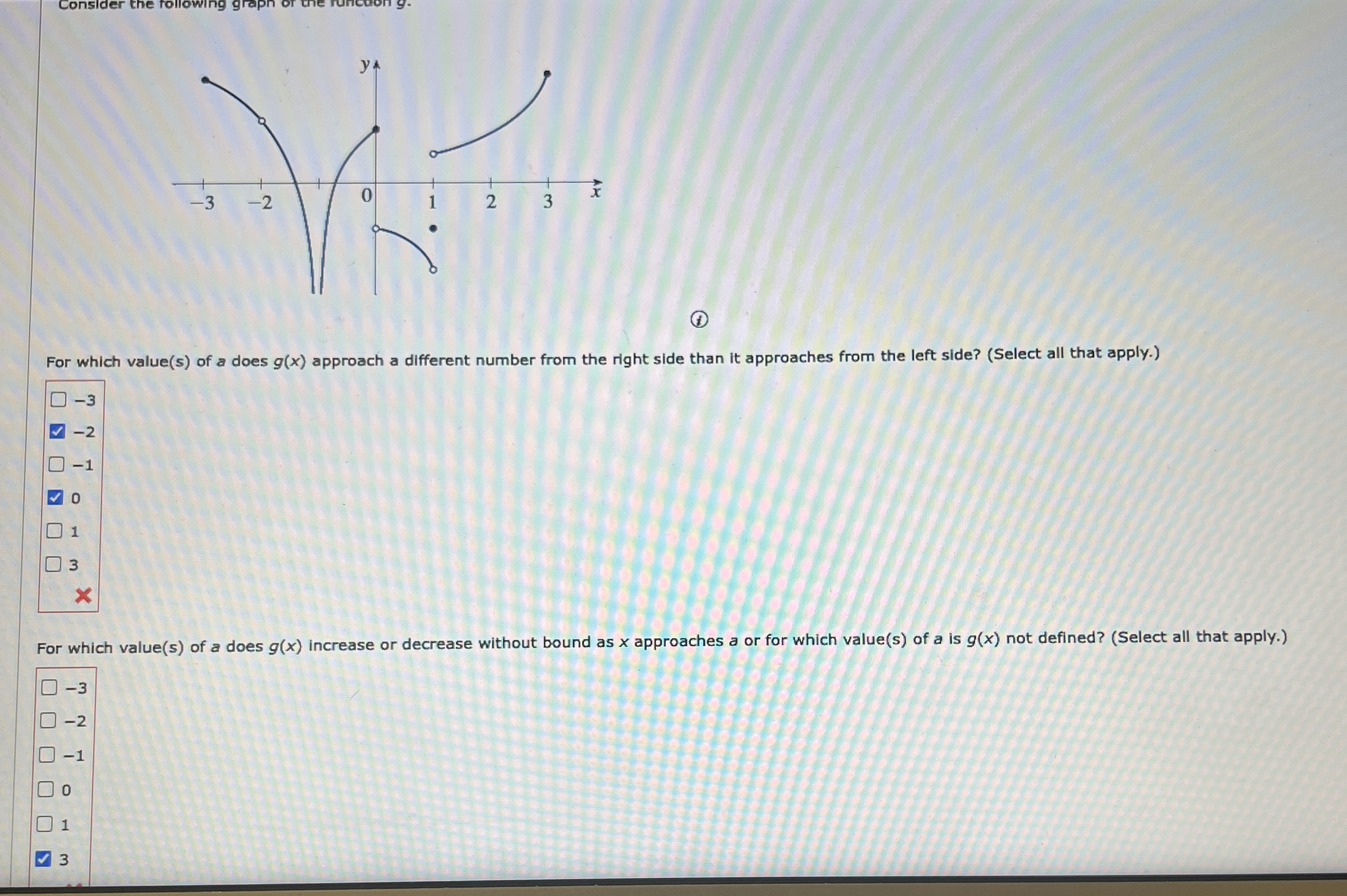 ( 1 ) For which value ( s ) of a does g ( x )