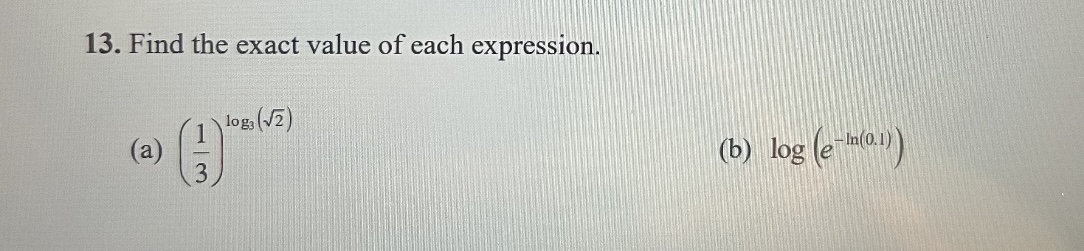 Find the exact value of each expression. ( a ) (