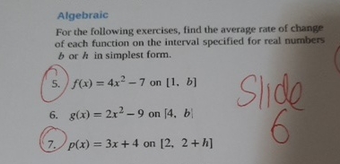 Algebraic For the following exercises, find the