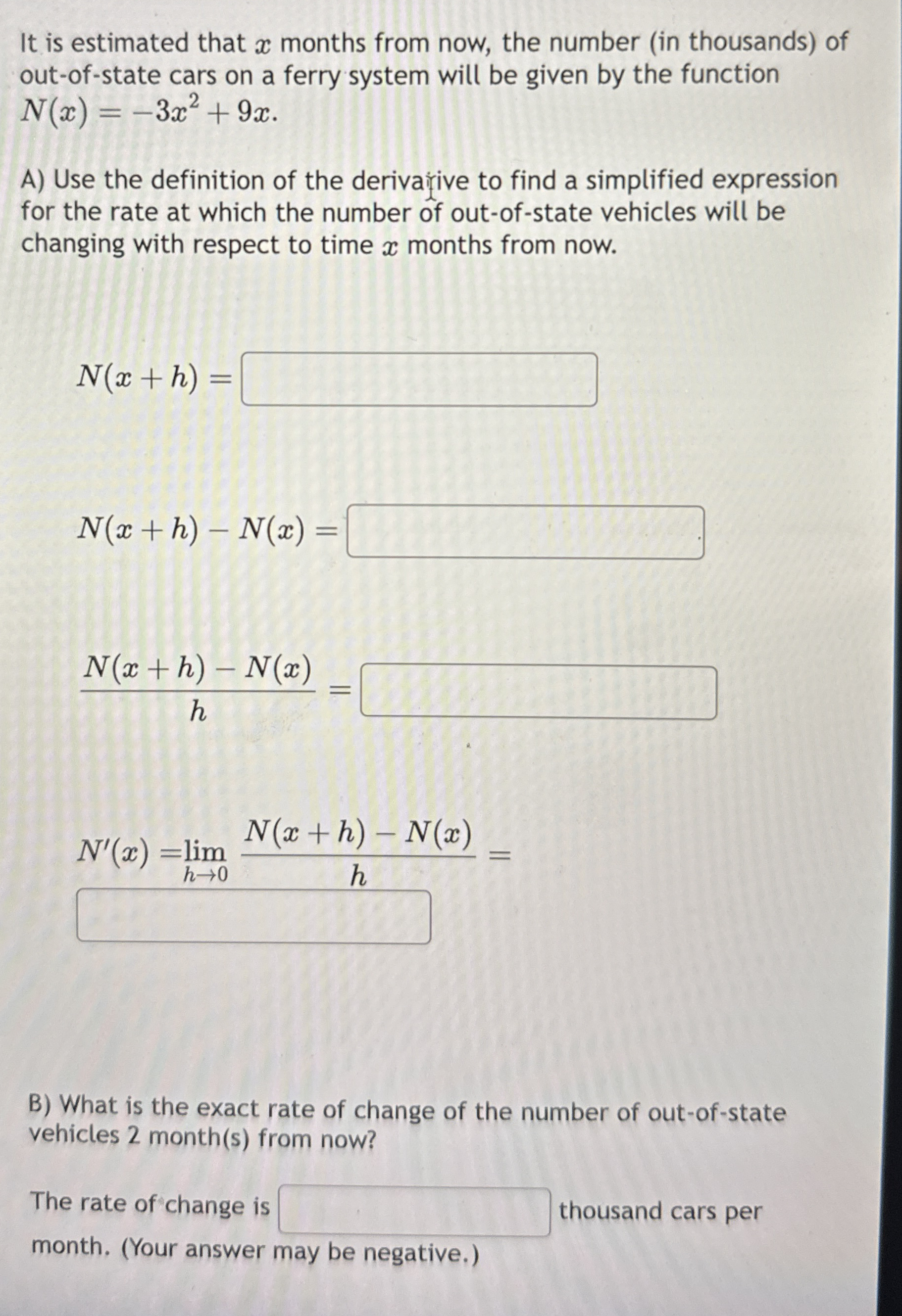 It is estimated that x months from now, the