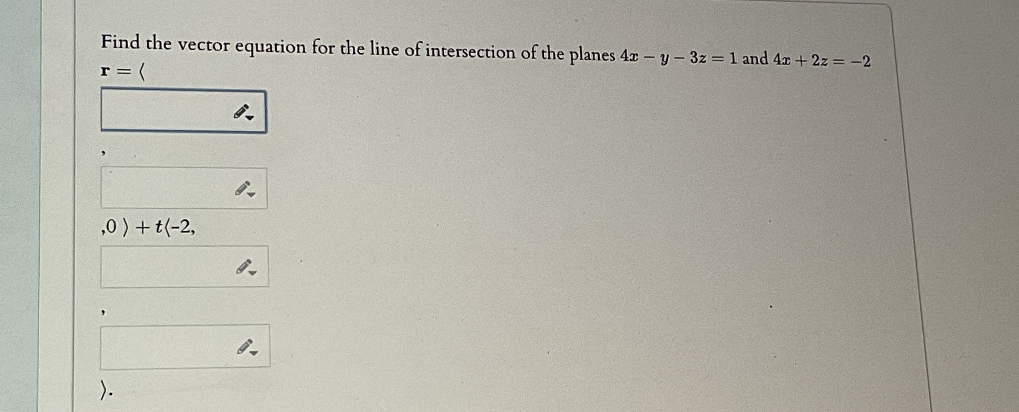 Find the vector equation for the line of