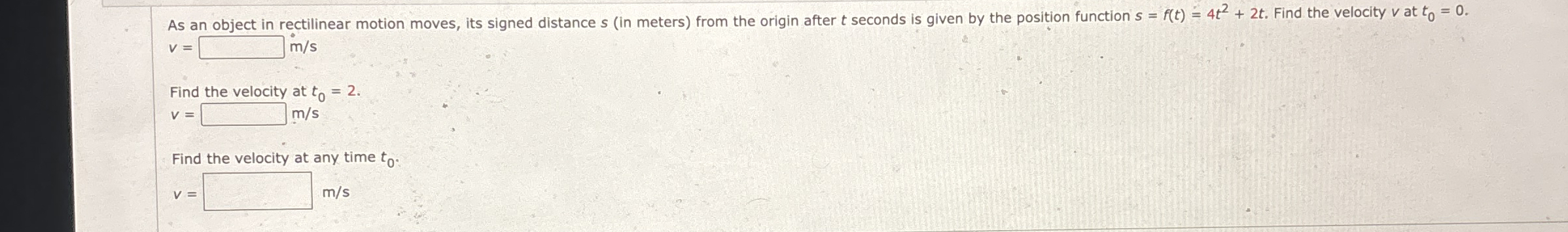 As an obiect in rectilinear motion moves, its
