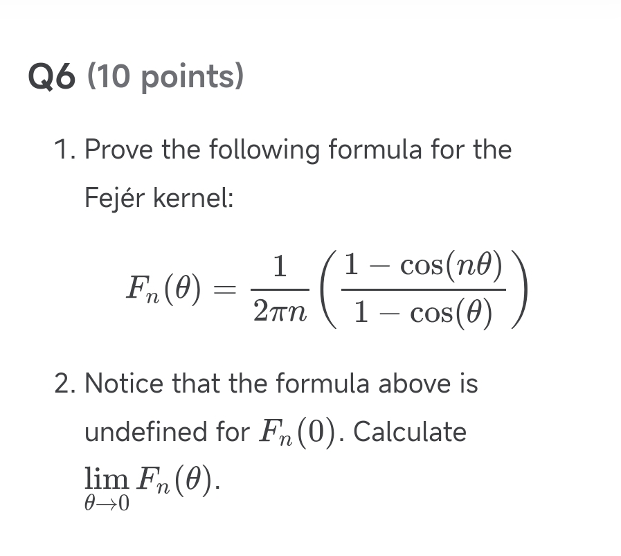 Q 6 ( 1 0 points ) Prove the following formula