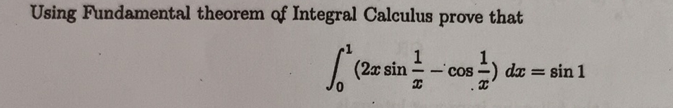 Using Fundamental theorem of Integral Calculus