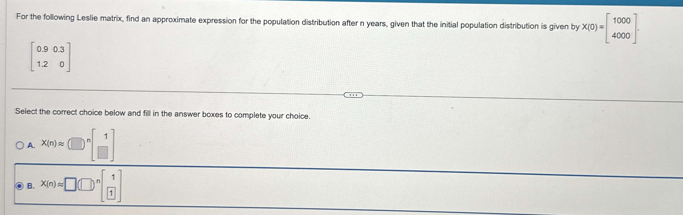 [ 0 . 9 0 . 3 1 . 2 0 ] Select the correct choice