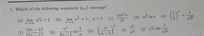 Which of the following sequences { a 4 }
