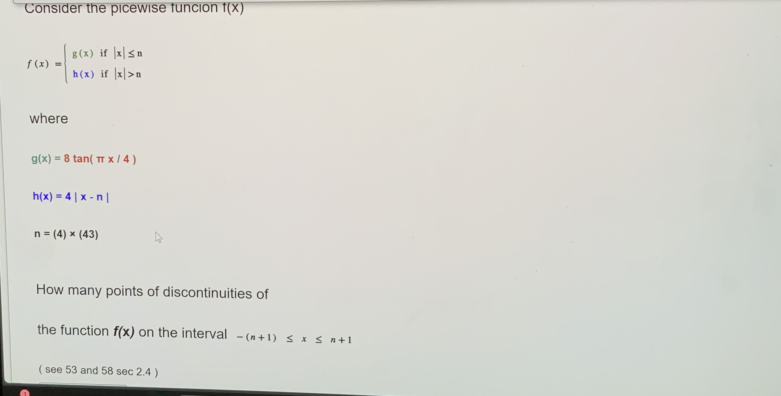 Consider the picewise funcion uarr ( x ) f ( x )