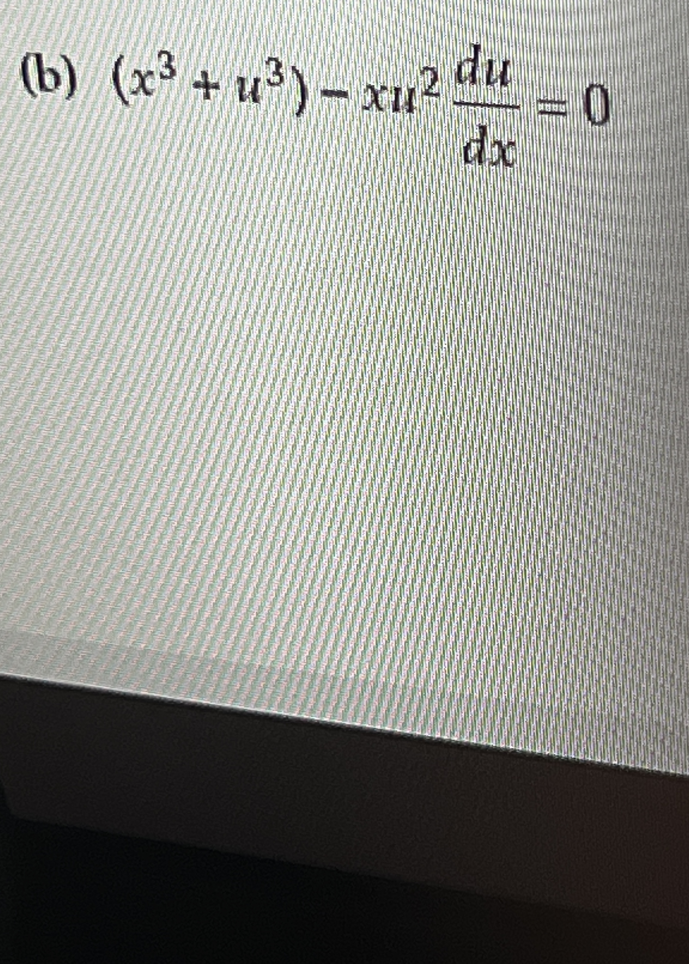 ( b ) ( x 3 + u 3 ) - x u 2 d u d x = 0