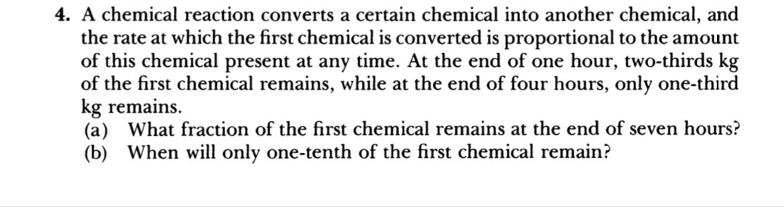 4 . A chemical reaction converts a certain