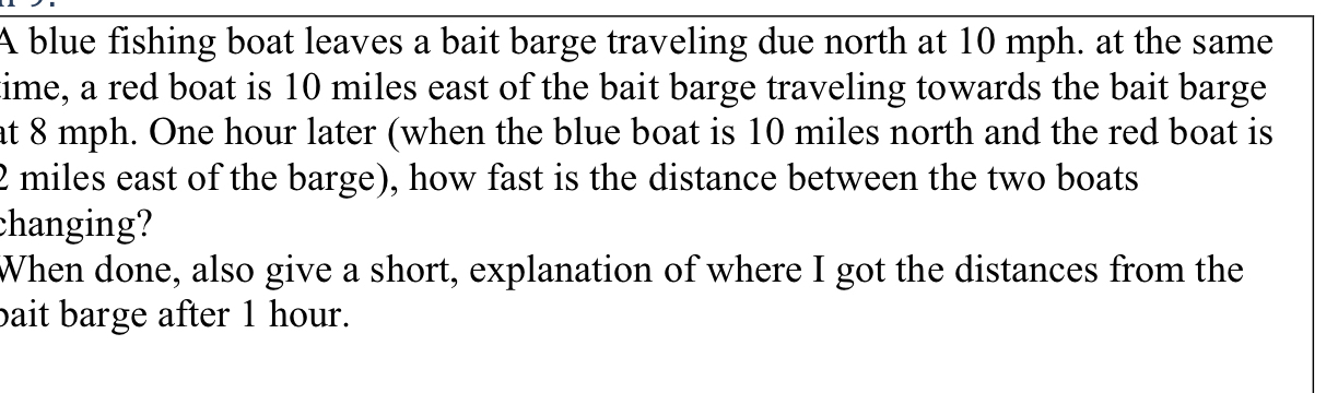 A blue fishing boat leaves a bait barge traveling