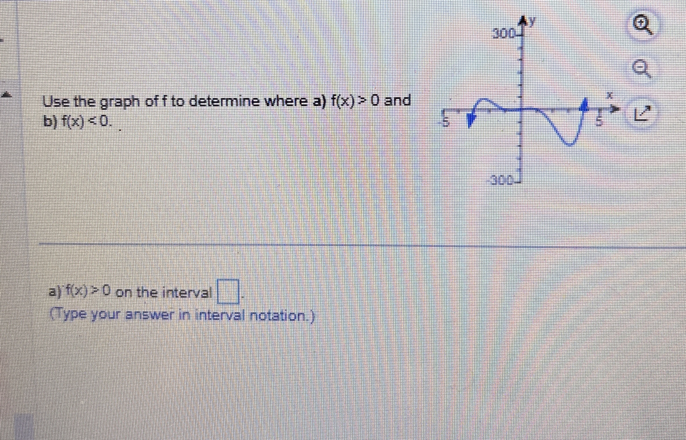 Use the graph of f to determine where a ) f ( x )