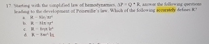 Starting with the simplified law of bemodynamics,