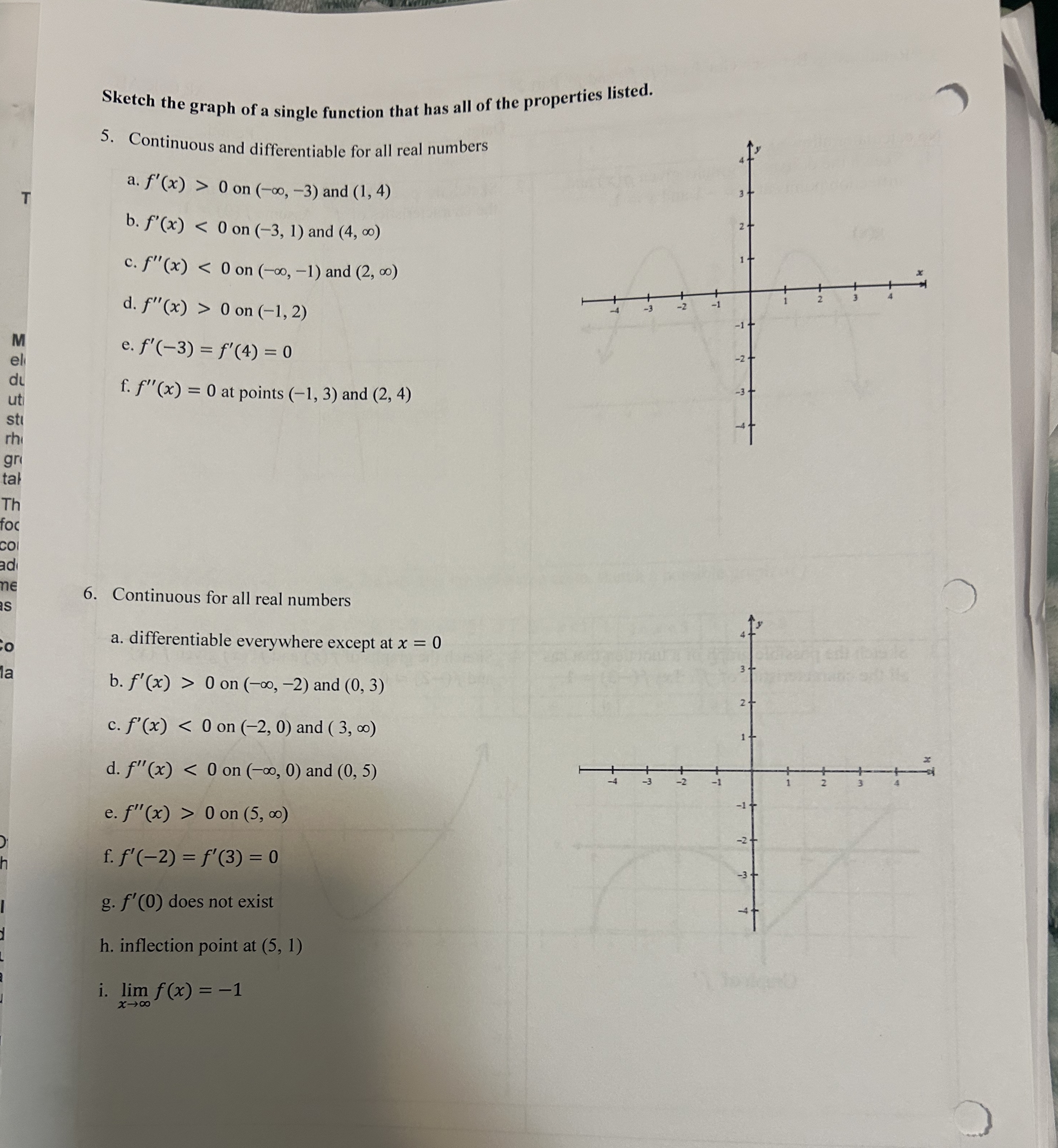 Sketch the graph of a single function that has