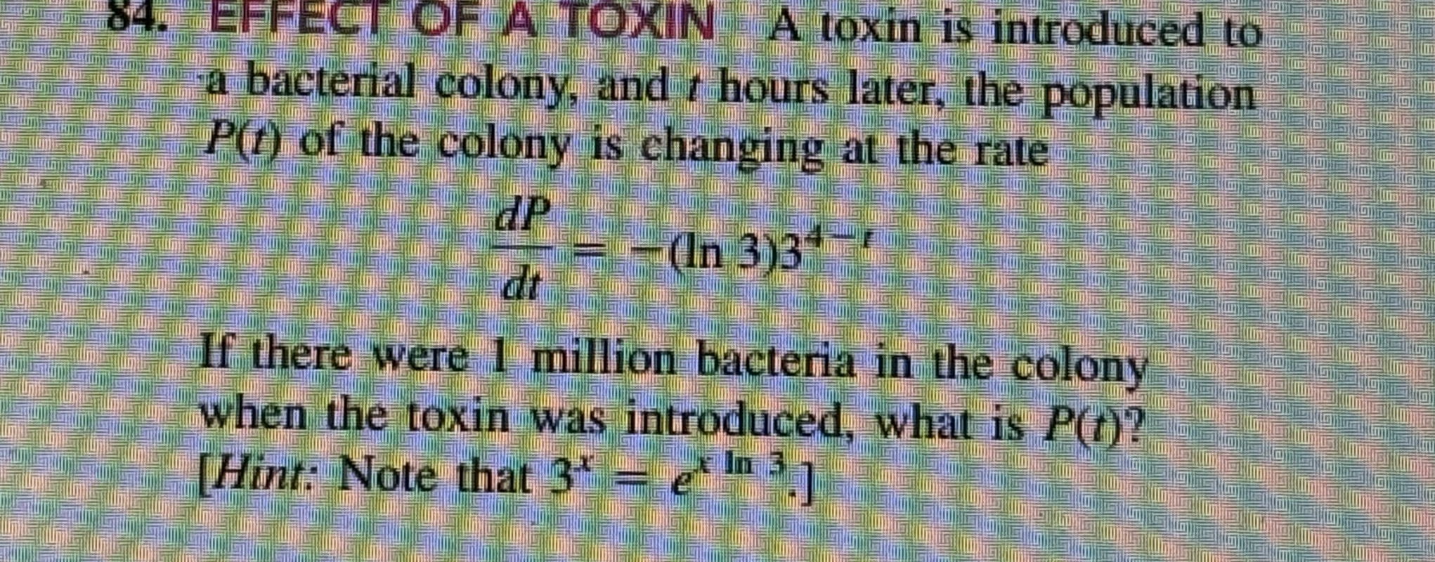 EFFECT OF A TOXIN A toxin is introduced to a