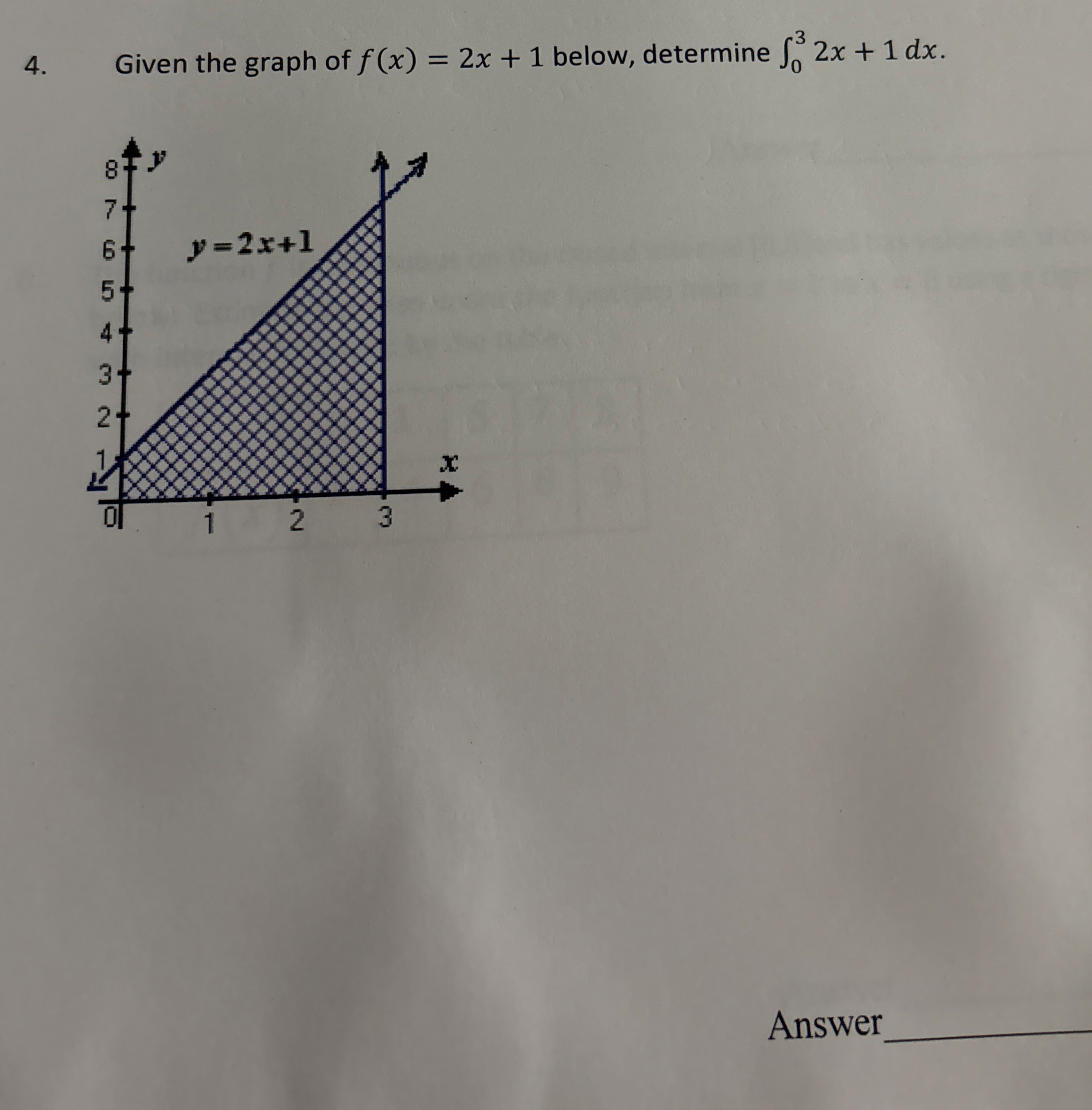 Given the graph of f ( x ) = 2 x + 1 below,