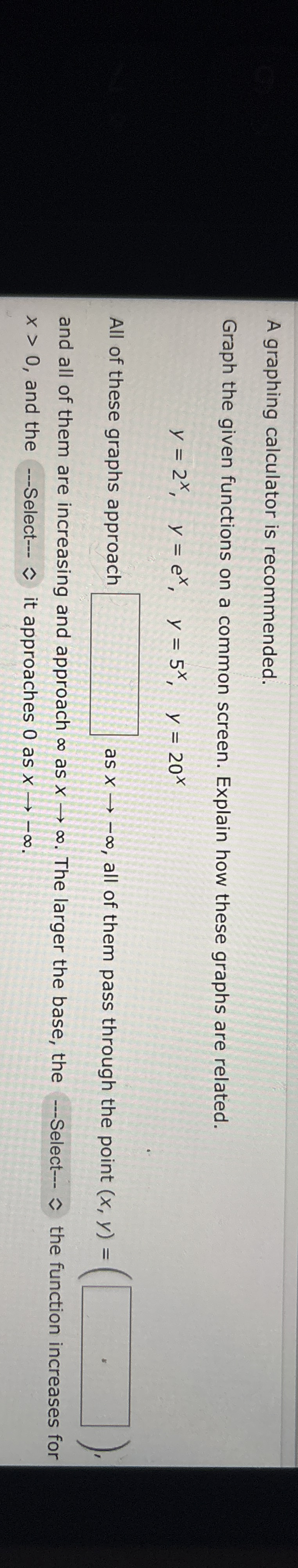 A graphing calculator is recommended. Graph the