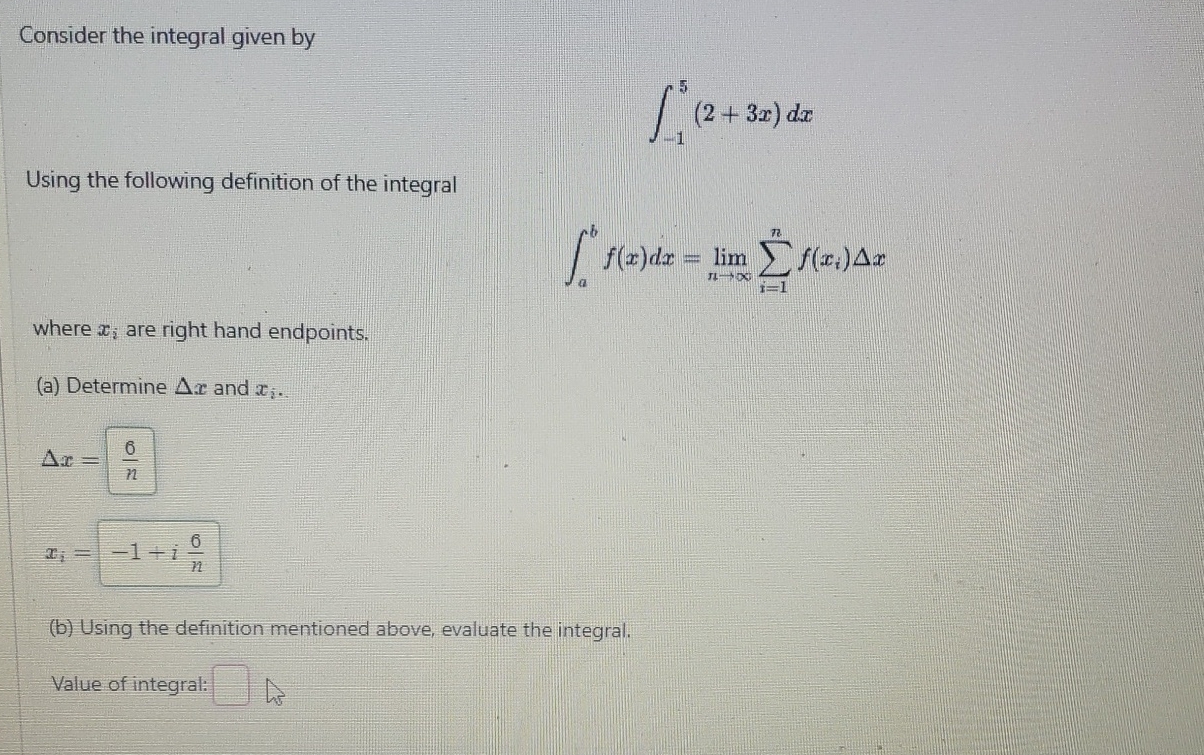 Consider the integral given by - 1 5 ( 2 + 3 x )