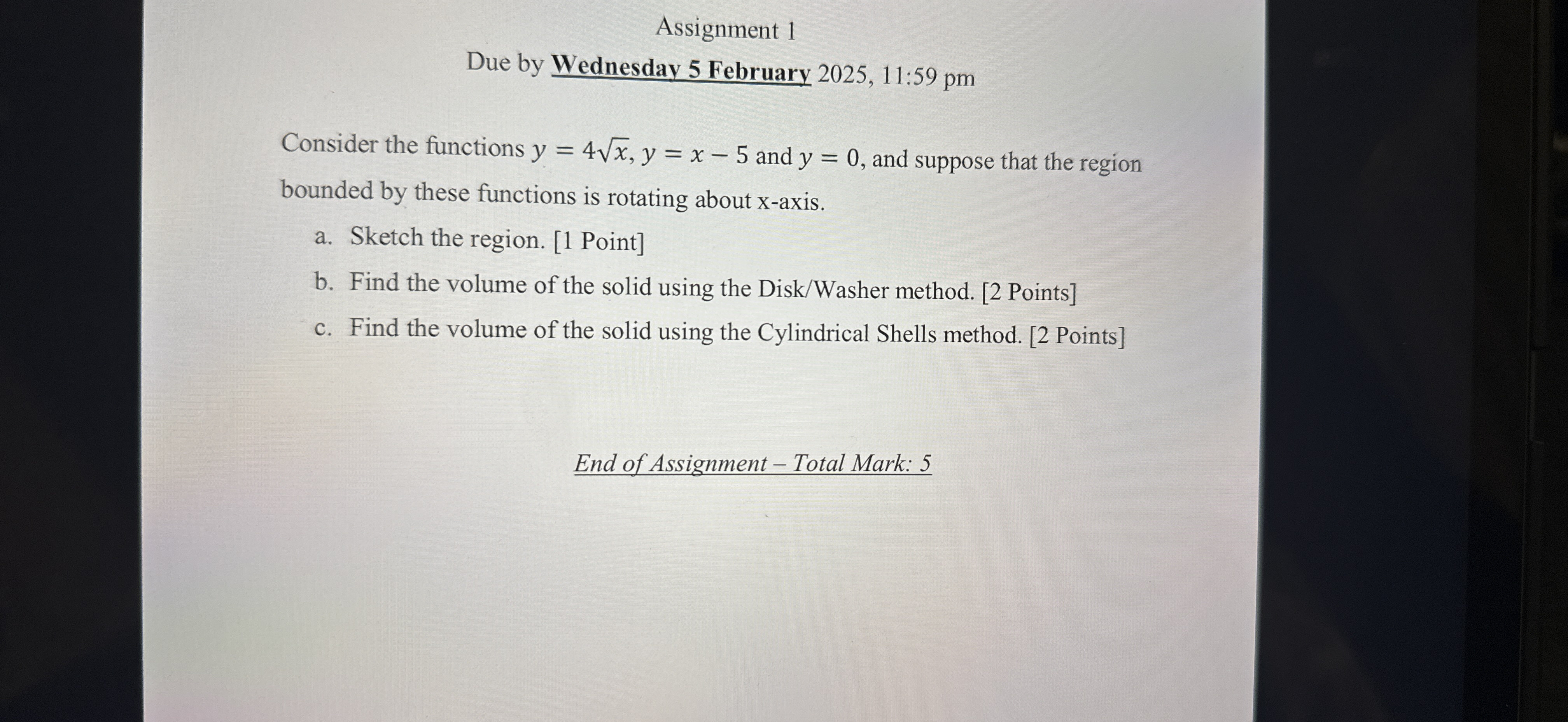 Assignment 1 Due by Wednesday 5 February 2 0 2 5