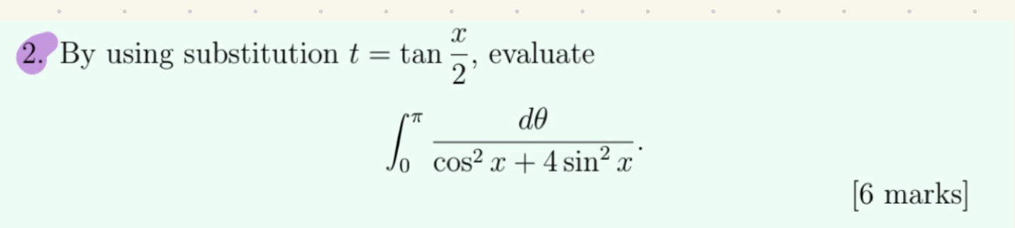 why need turn to limit By using substitution t =