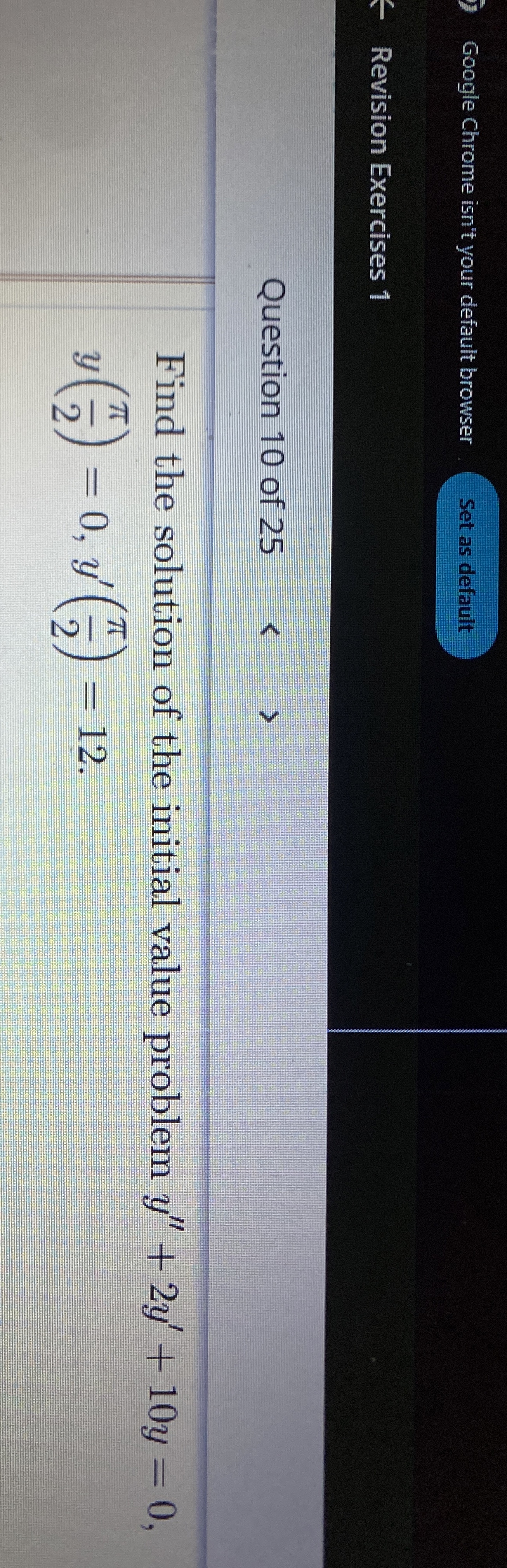 Google Chrome isn't your default browser Set as