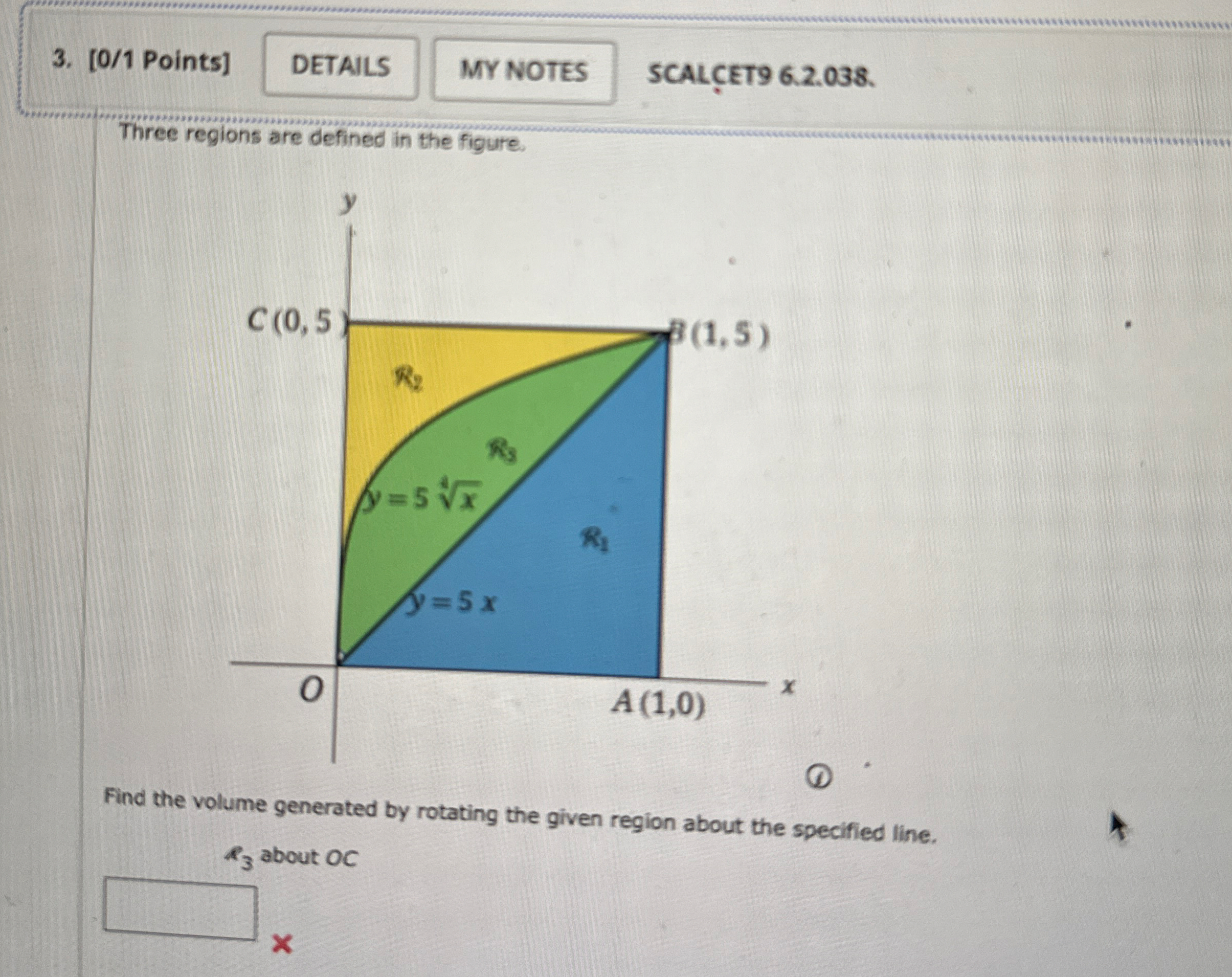 [ 0 / 1 Points ] SCALCET 9 6 . 2 . 0 3 8 . Three