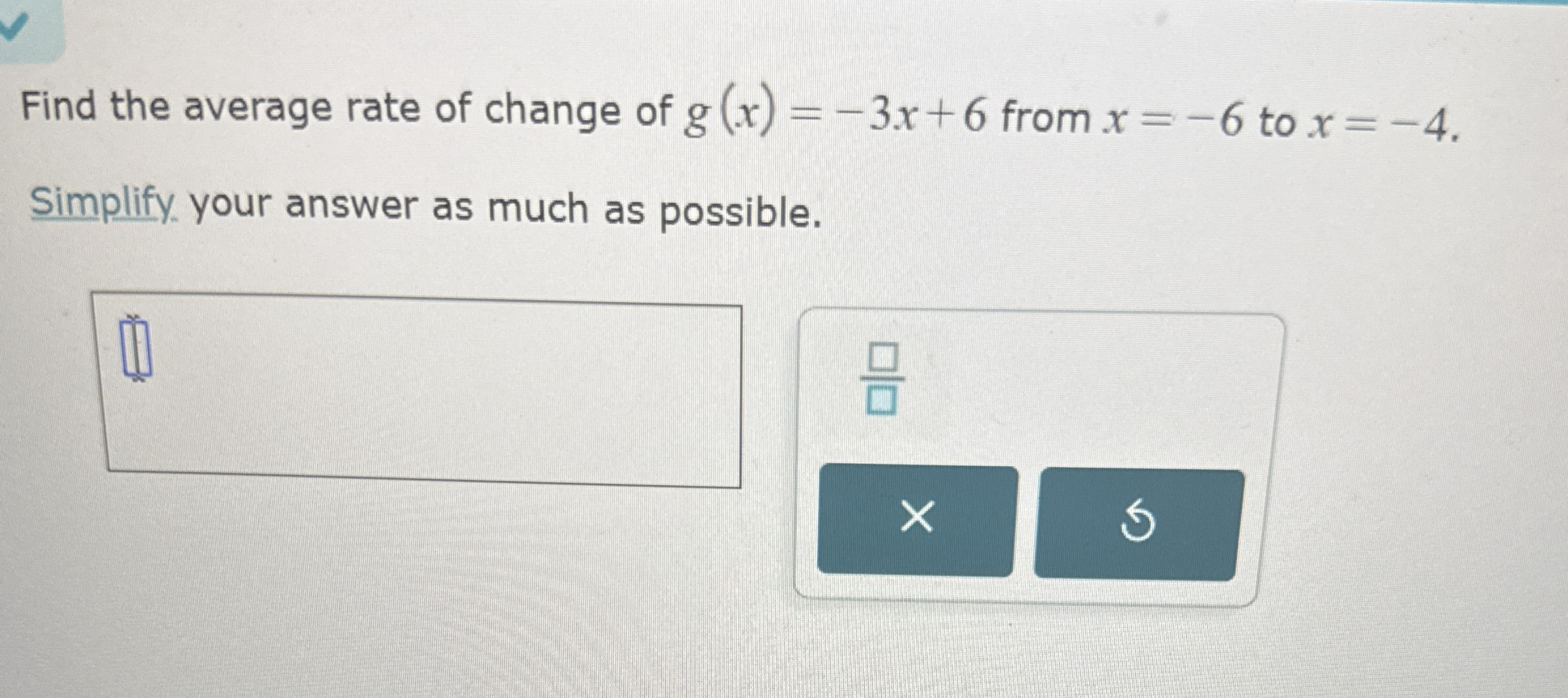 How to solve Find the average rate of change of g