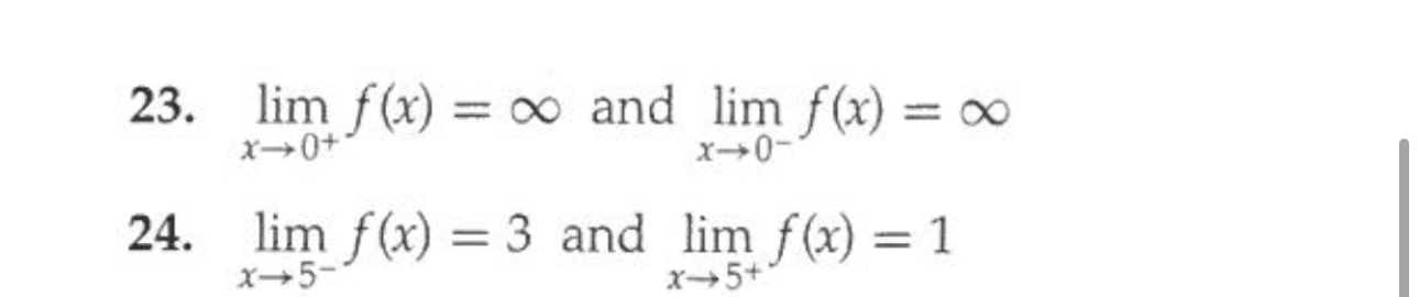 lim x 0 + f ( x ) = and lim x 0 - f ( x ) = lim x