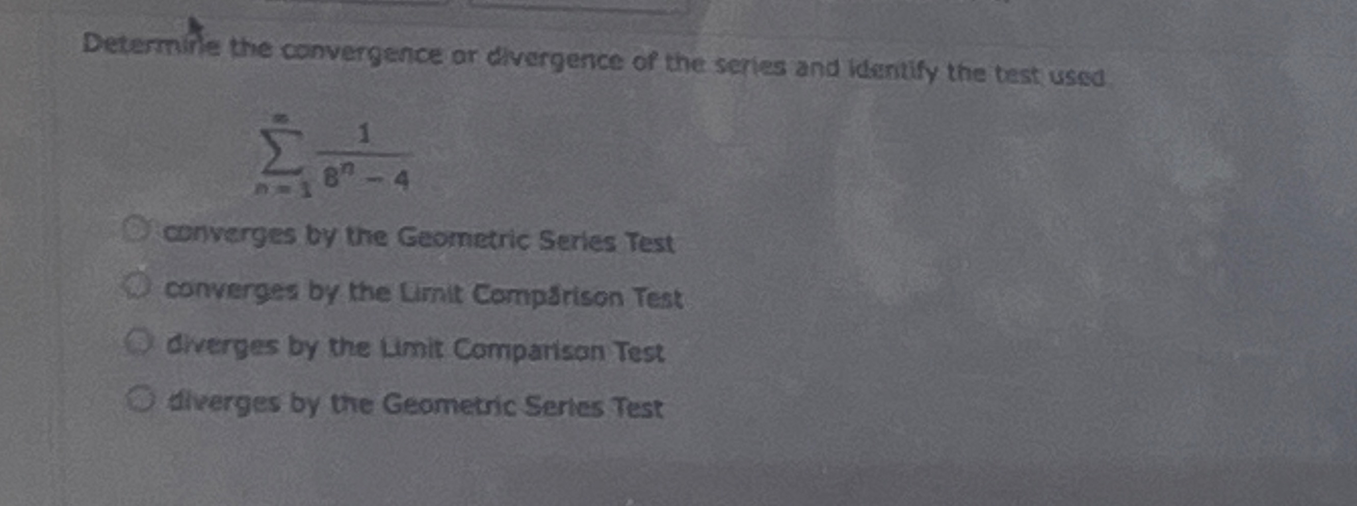 Determinte the convergence or divergence of the