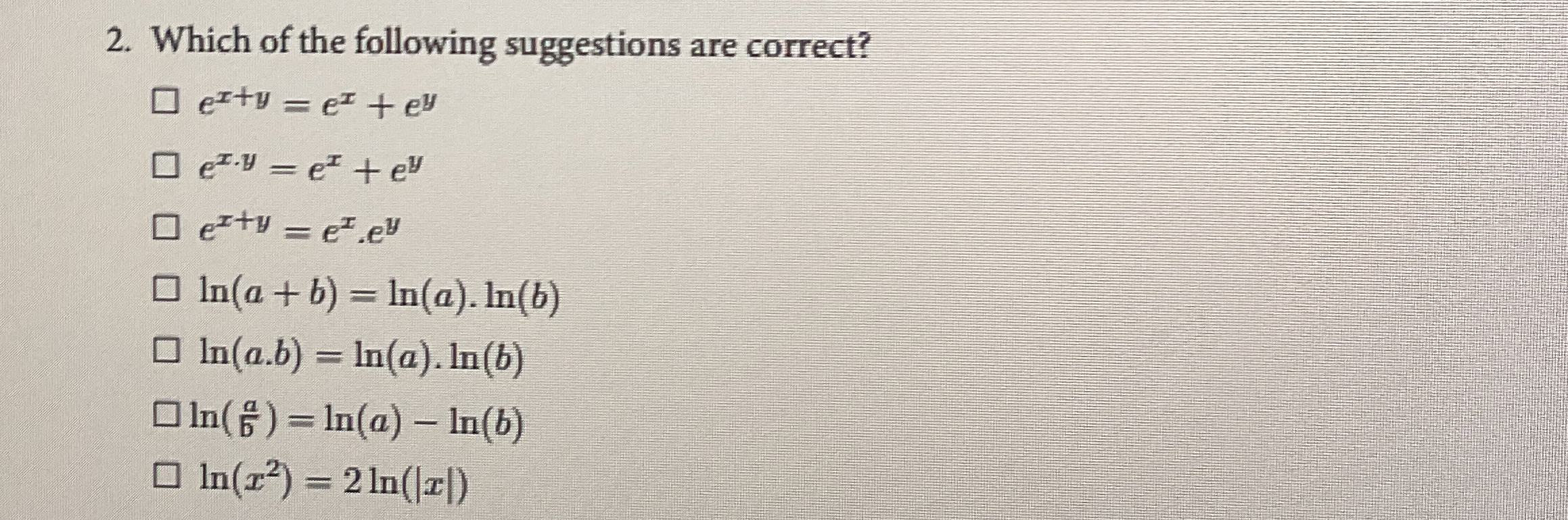 Which of the following suggestions are correct? e