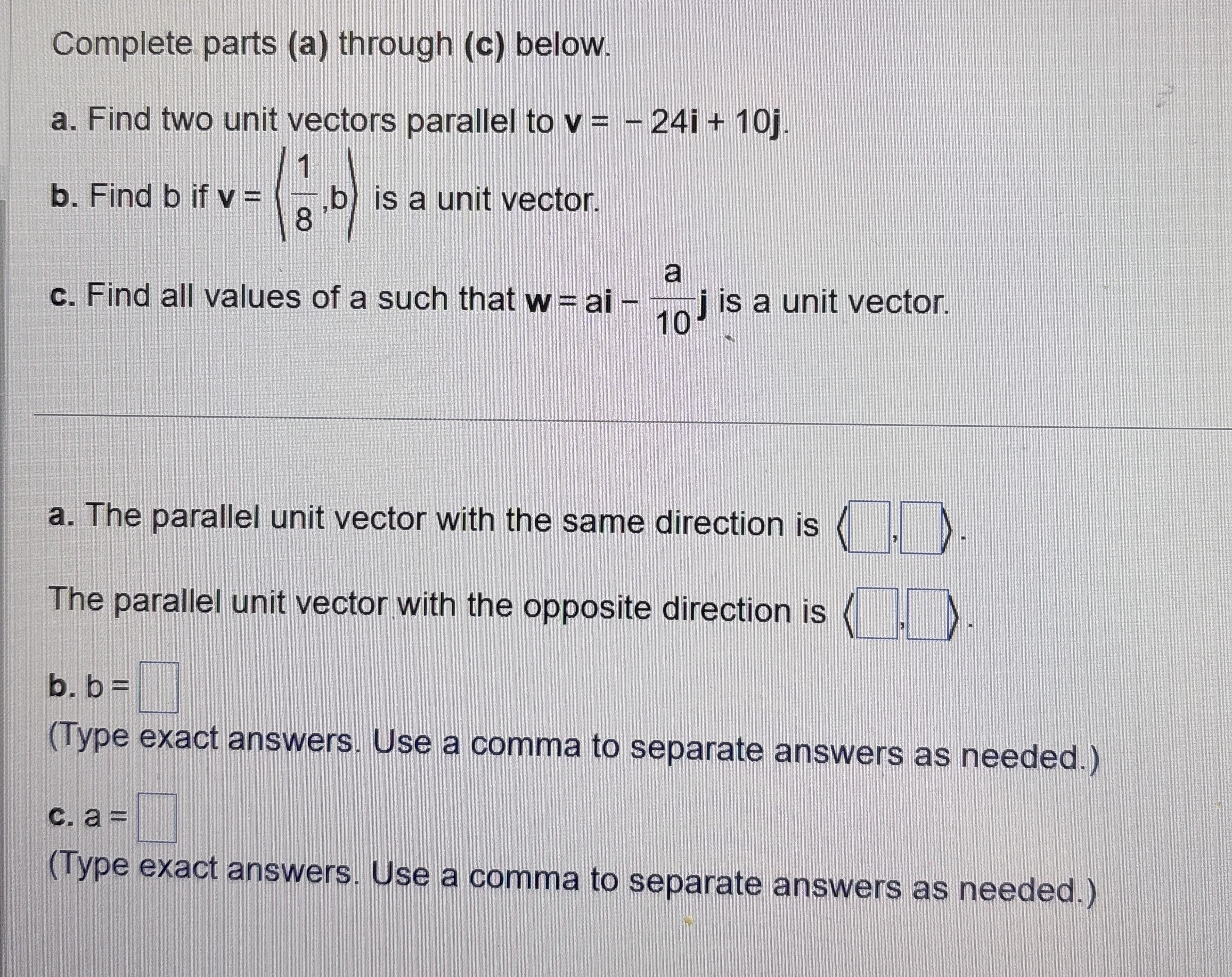 Complete parts ( a ) through ( c ) below. a .