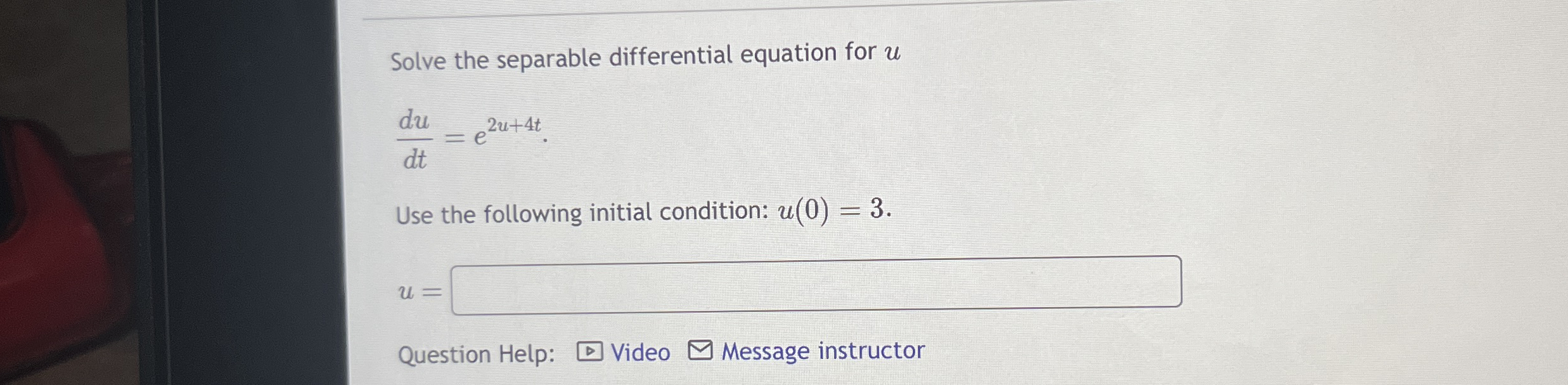 Solve the separable differential equation for u d