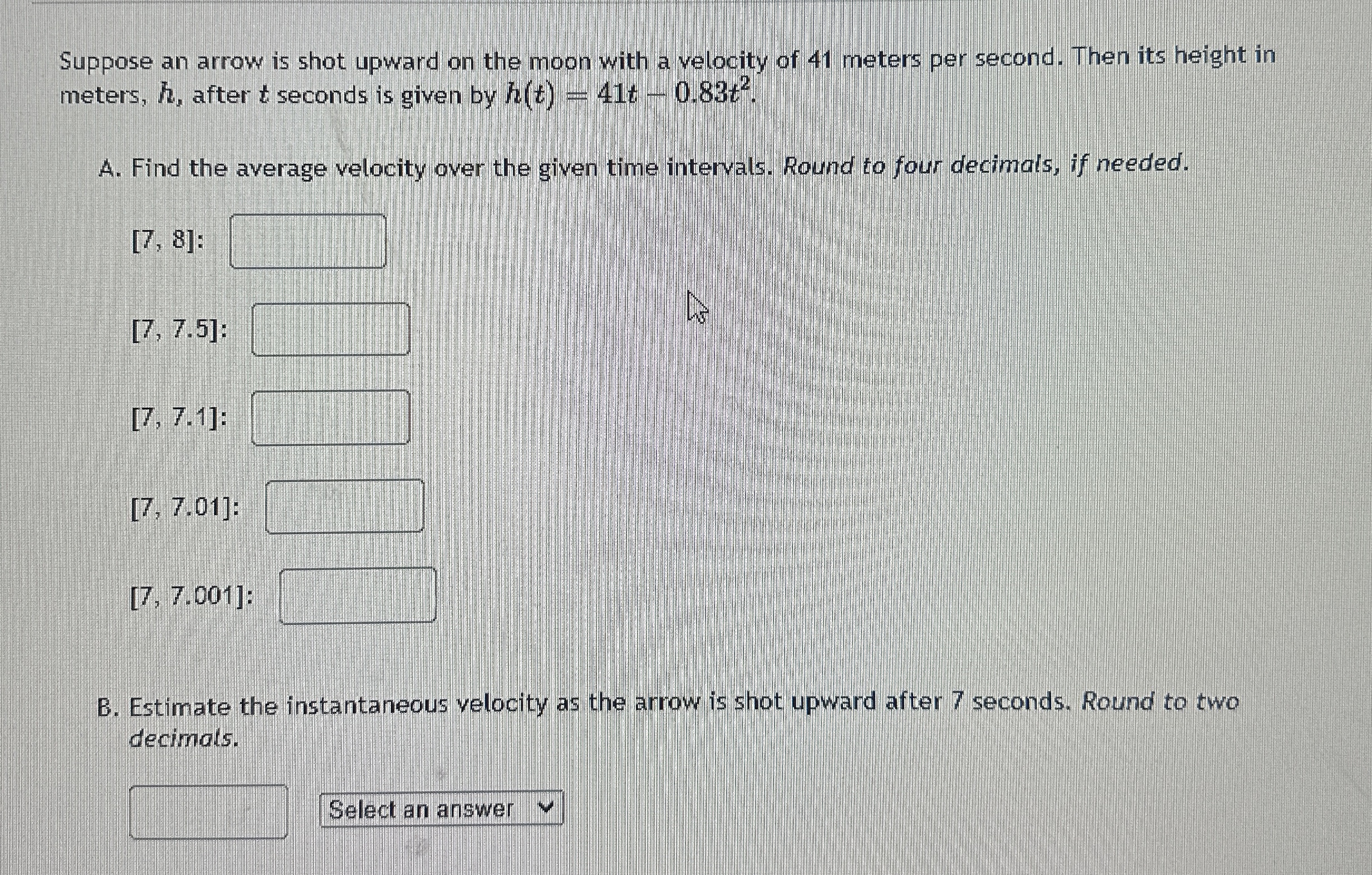 Suppose an arrow is shot upward on the moon with