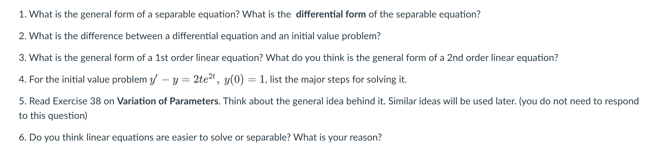 1 . What is the general form of a separable