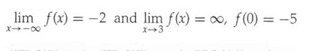 lim x - f ( x ) = - 2 and lim x 3 f ( x ) = , f (