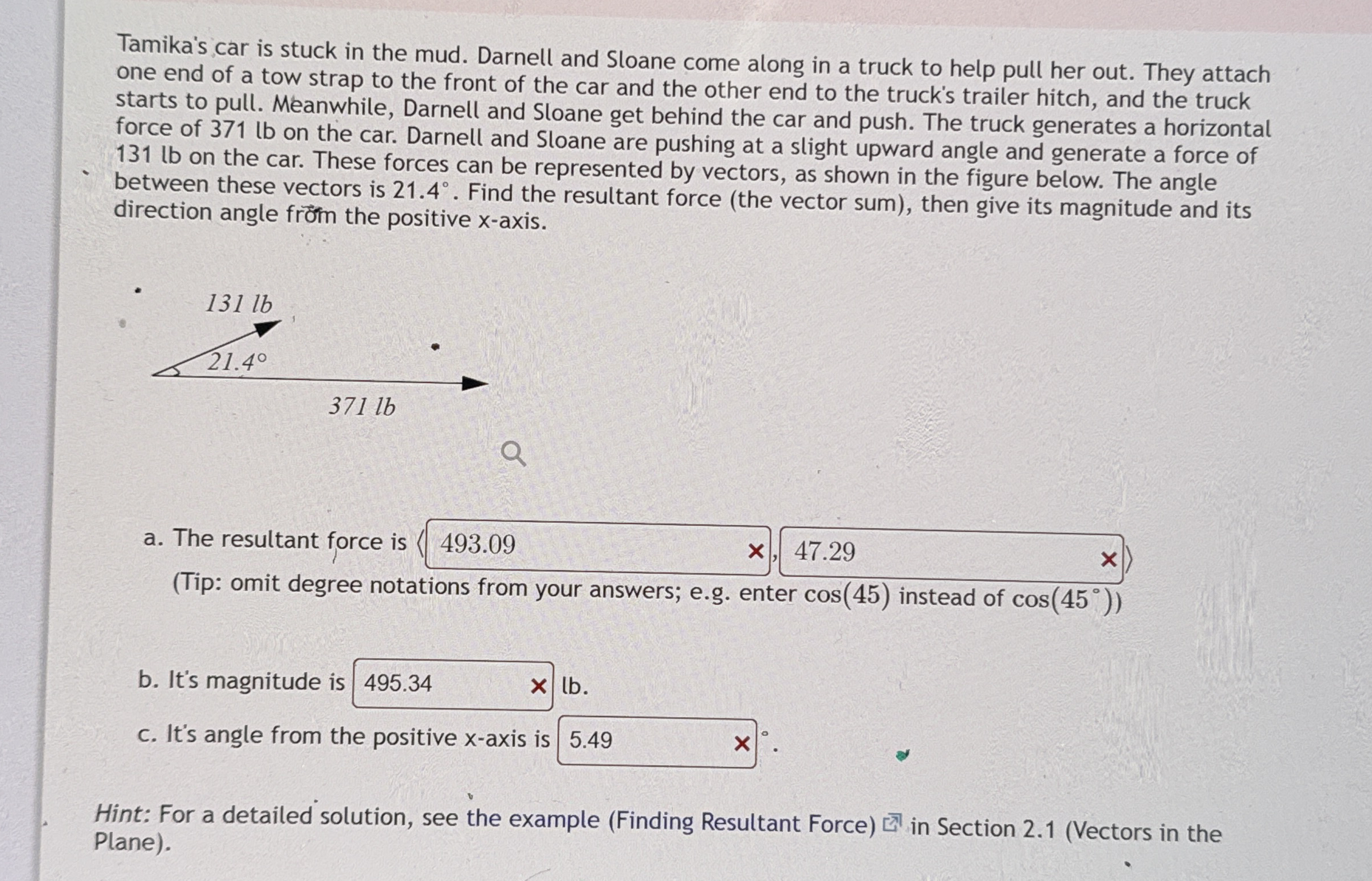 Tamika's car is stuck in the mud. Darnell and