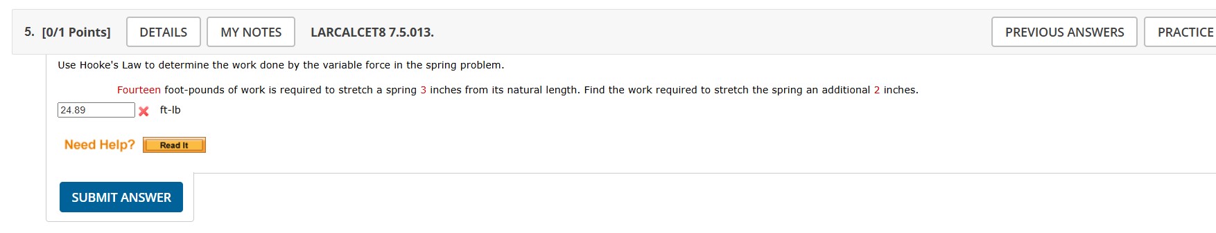 5 . [ 0 / 1 Points ] LARCALCET 8 7 . 5 . 0 1 3 .