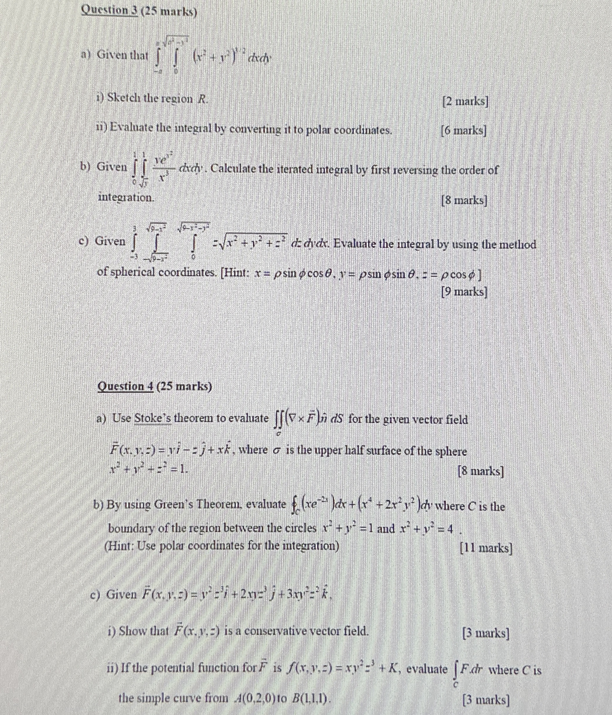 Quection 3 ( 2 5 marks ) a ) Given that - a 4 2 ?