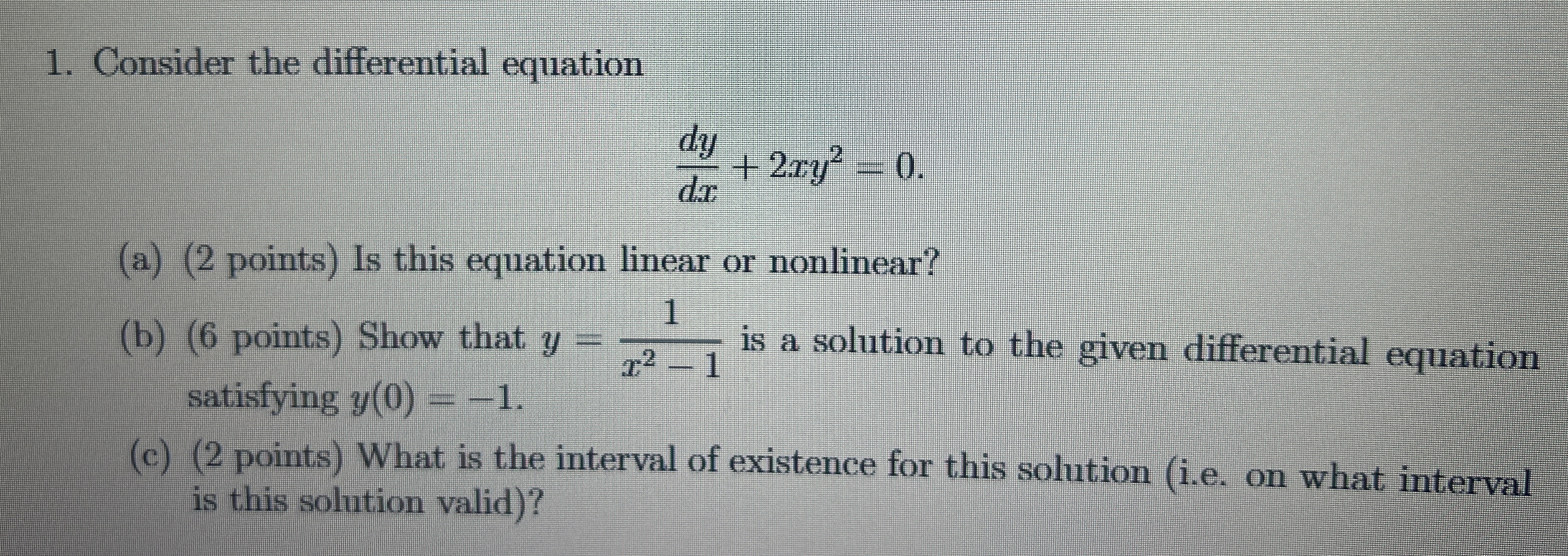 Consider the differential equation d y d x + 2 x