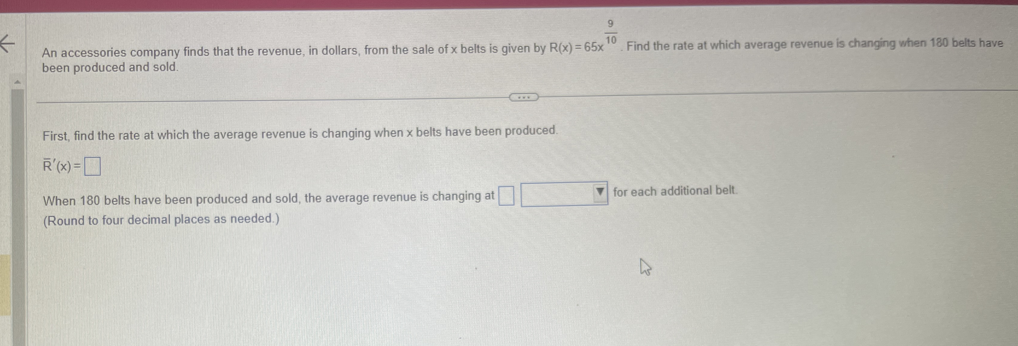 An accessories company finds that the revenue, in